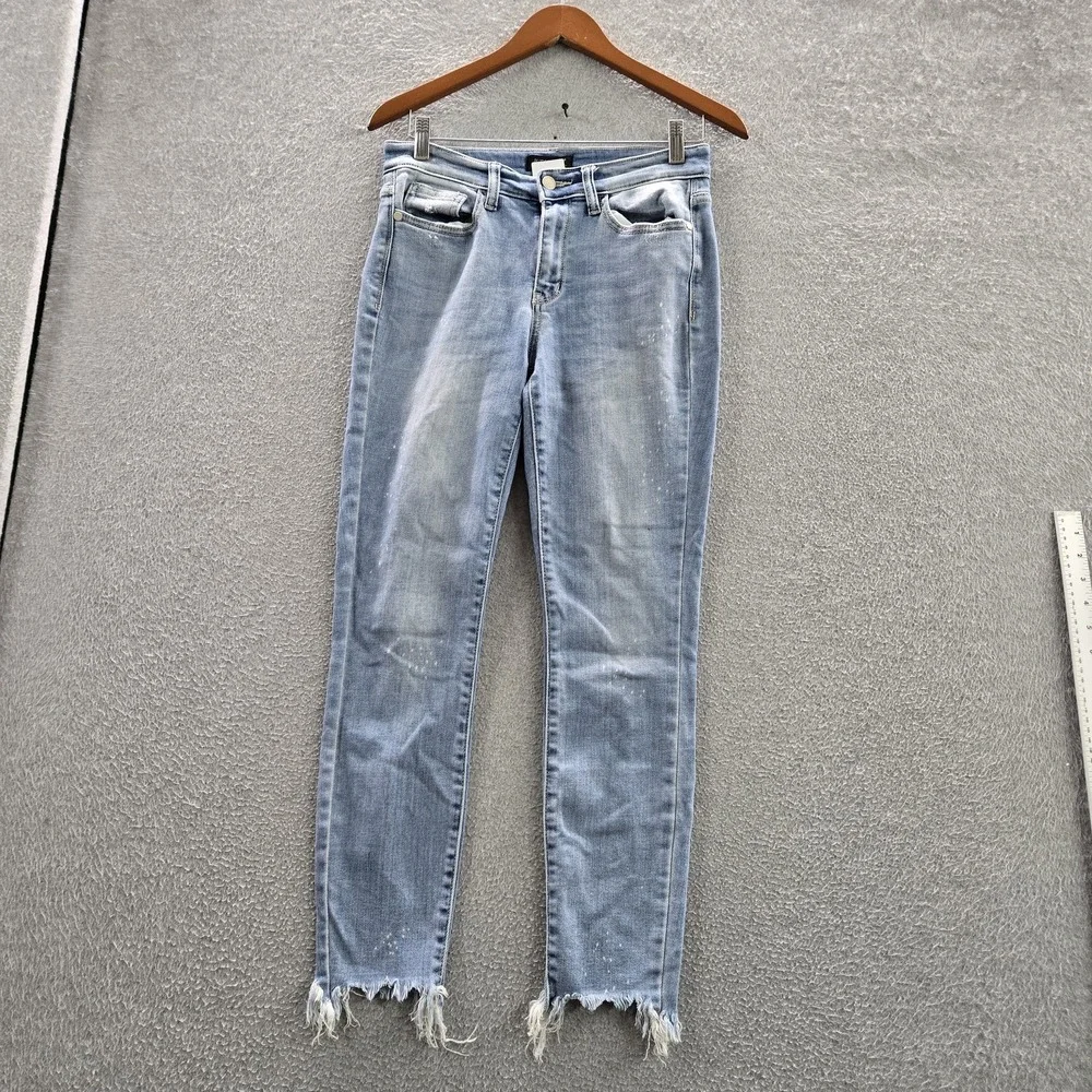 Judy Blue Women Jeans 5/27 Light Denim Skinny Distressed JB82373LT 26